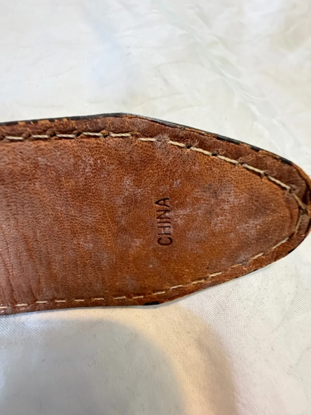 VTG Western Leather Belt LG Silver Engraved Buckle Croc Embossed Cowgirl Sz SM